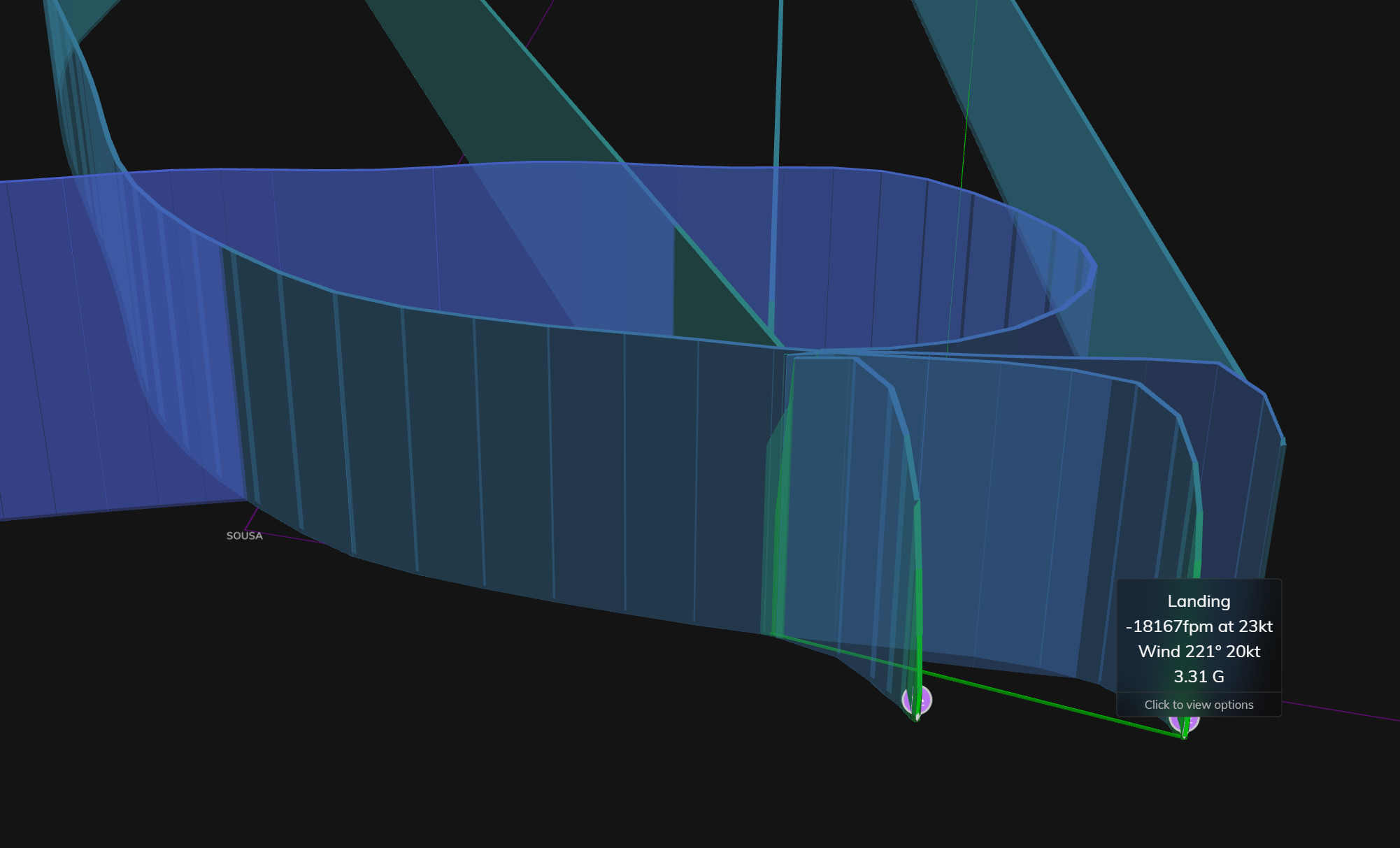 事发时航班最后阶段 3D 轨迹